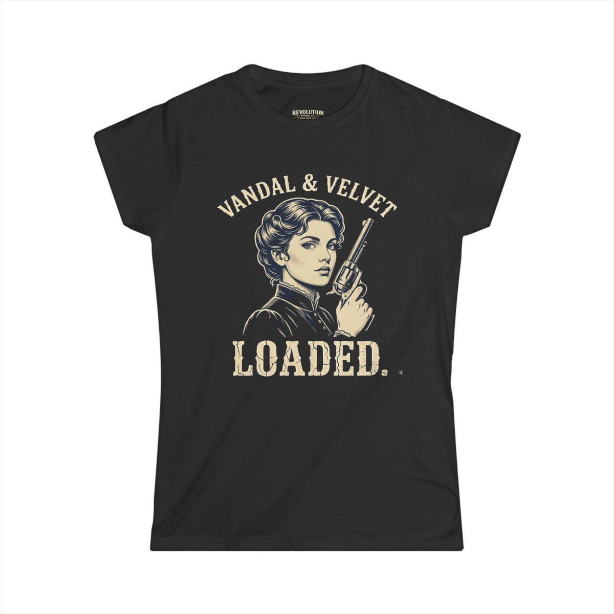 Vandal & Velvet Peacemaker UltraSoft Tee | Dangerously Feminine Western Style - Asset Frame Specification