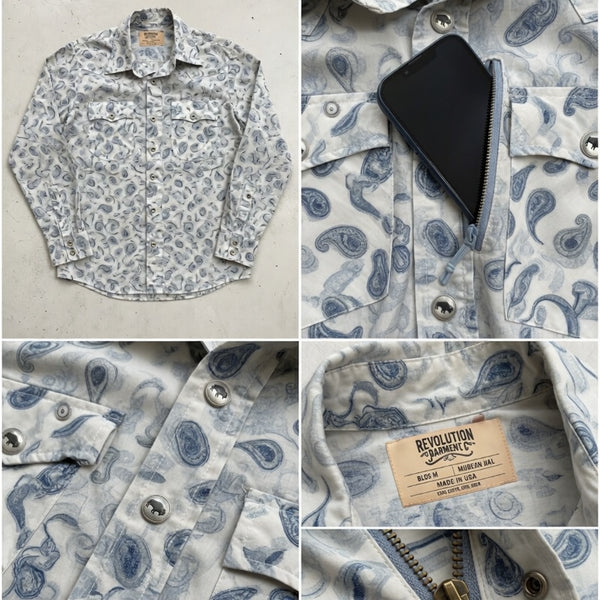 Revolution Apparel Co. Navasota Bluebonnet Bison Pearl Snap