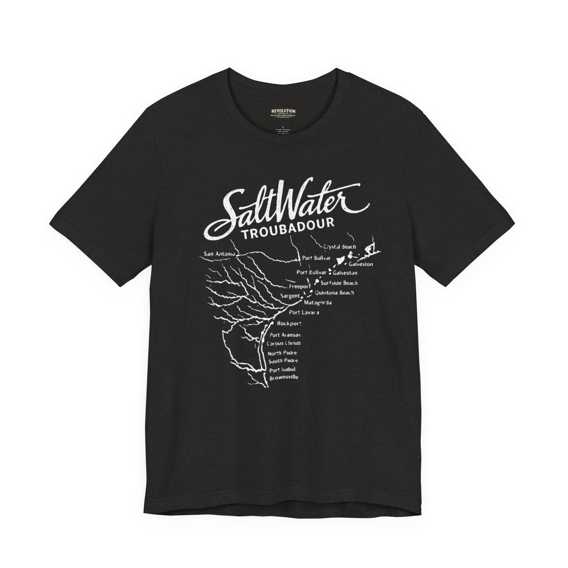 SaltWater Troubadour Texas Coastline UltraSoft Tee | Gulf‑Born Performance Comfort