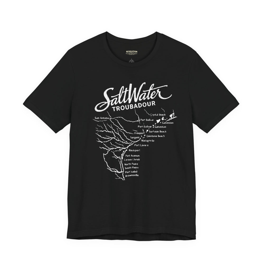SaltWater Troubadour Texas Coastline UltraSoft Tee | Gulf‑Born Performance Comfort Official Catalog Image