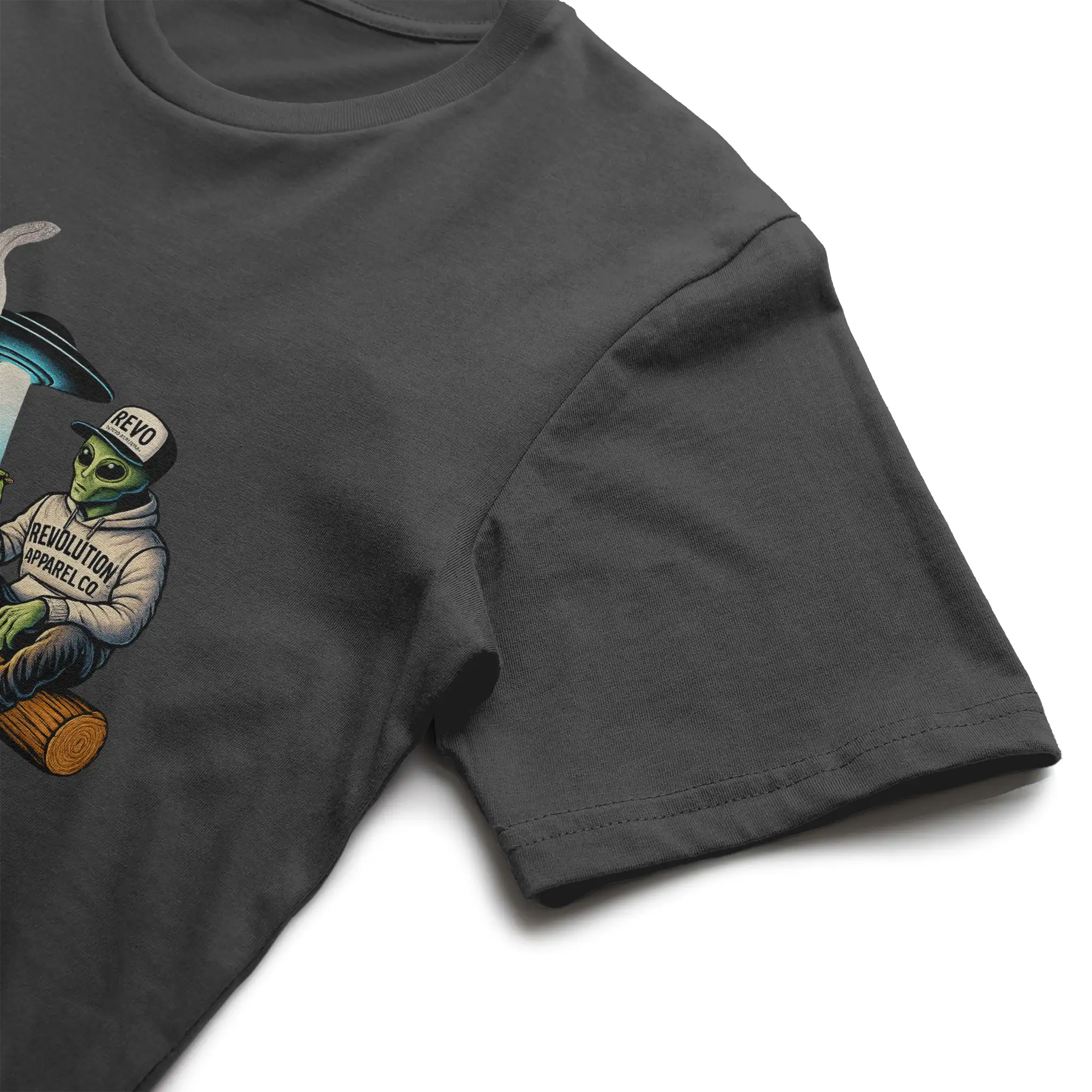 Revolution Apparel Co. Joint Operations Ultra Soft Preshrunk Tee – Bigfoot & Alien Campfire Graphic