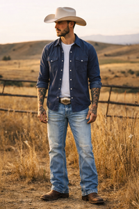 Bison Bootcut Jeans – Light Wash – Revolution Apparel Co. Thumbnail Asset Frame 1