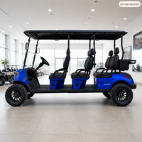 REVO F6 6-Seater Electric Golf Cart — Blue