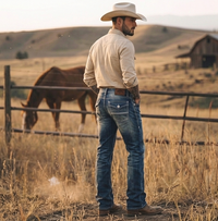 Bison Bootcut Jeans – Medium Wash – Revolution Apparel Co. Thumbnail Asset Frame 7