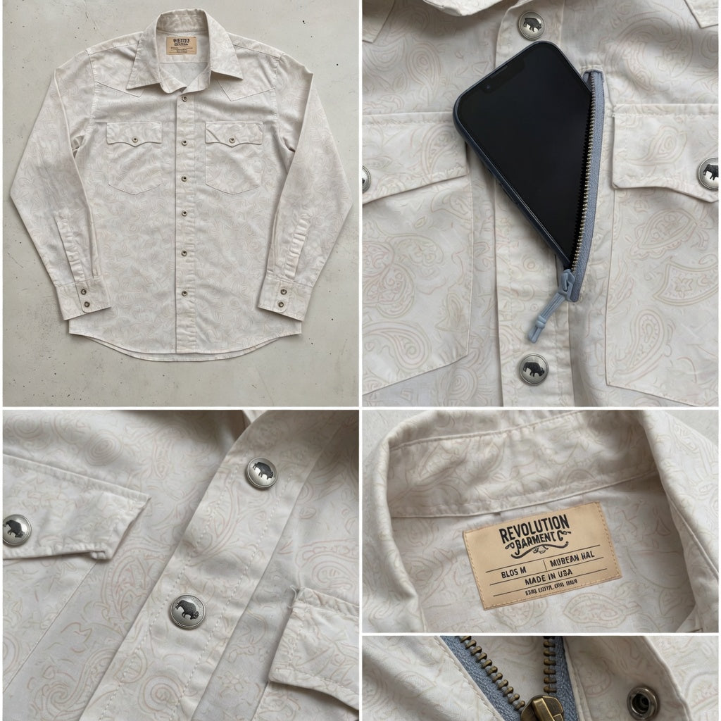Revolution Apparel Co. Terlingua Friday Bison Pearl Snap - Asset Frame Specification