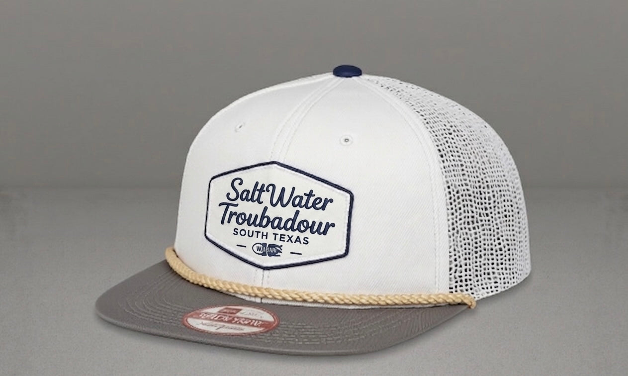 SaltWater Troubadour Brazos River Undertow Vintage Rope Full Mesh Trucker