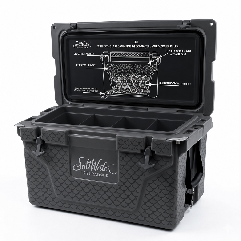 SaltWater Troubadour The Last Damn Cooler - Interior and lid rules detail