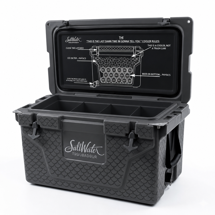SaltWater Troubadour The Last Damn Cooler - Interior and lid rules detail