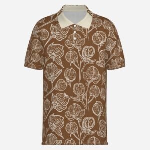 Revolution Apparel Co. "Cotton Was High" Vintage Pearl Snap Polo- Mahogony/Cream